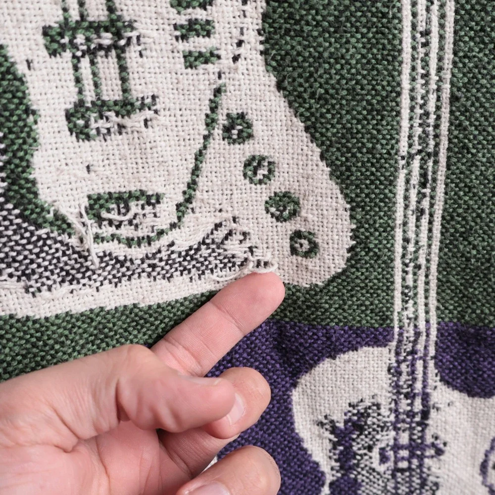 Guitar Tapestry Throw Blanket Unisex 48x68 Multicolor‎ Good Woven Art